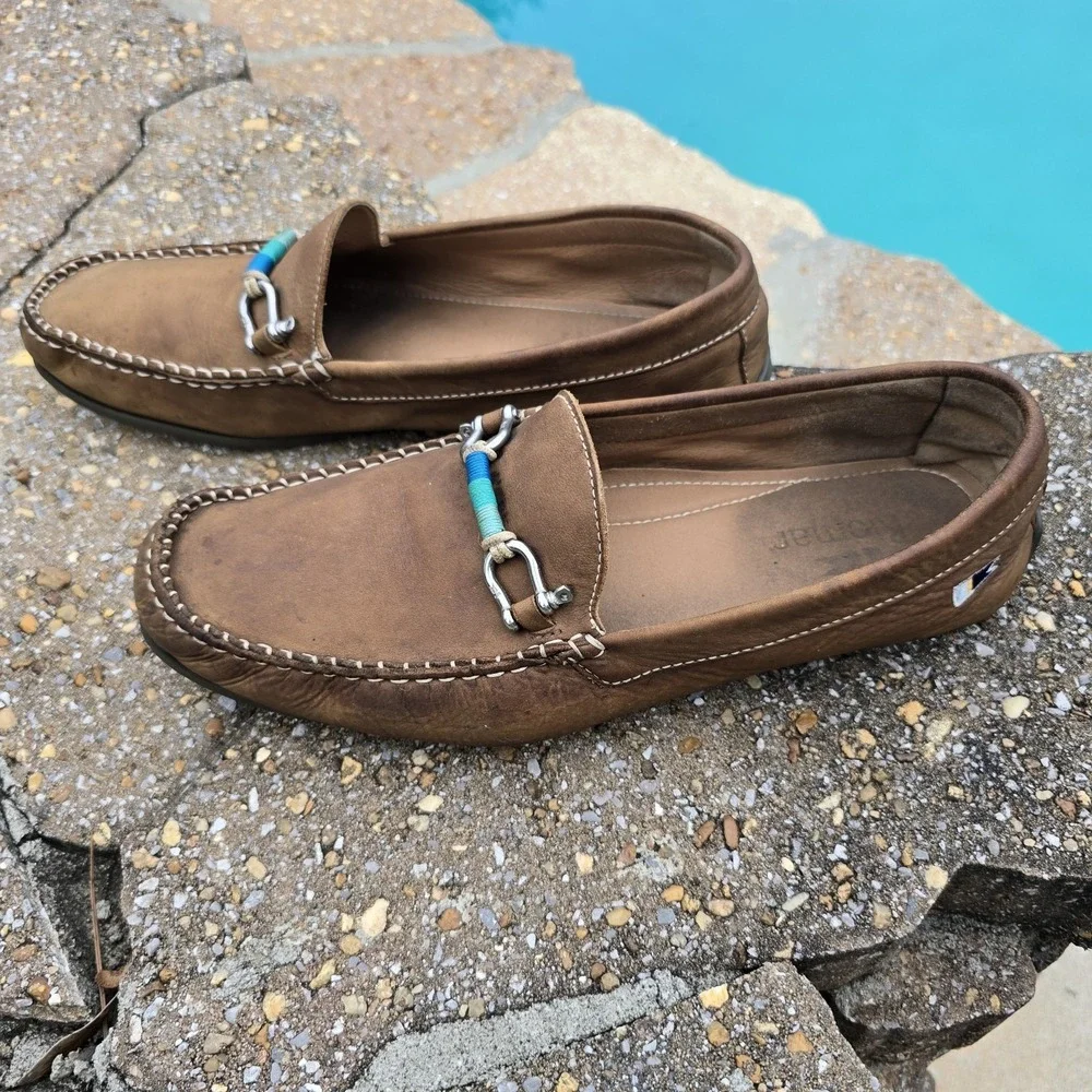 Riomar‎ Deck Driver Brown Leather Men's Casual Shoe Moc Size 11 Portugal